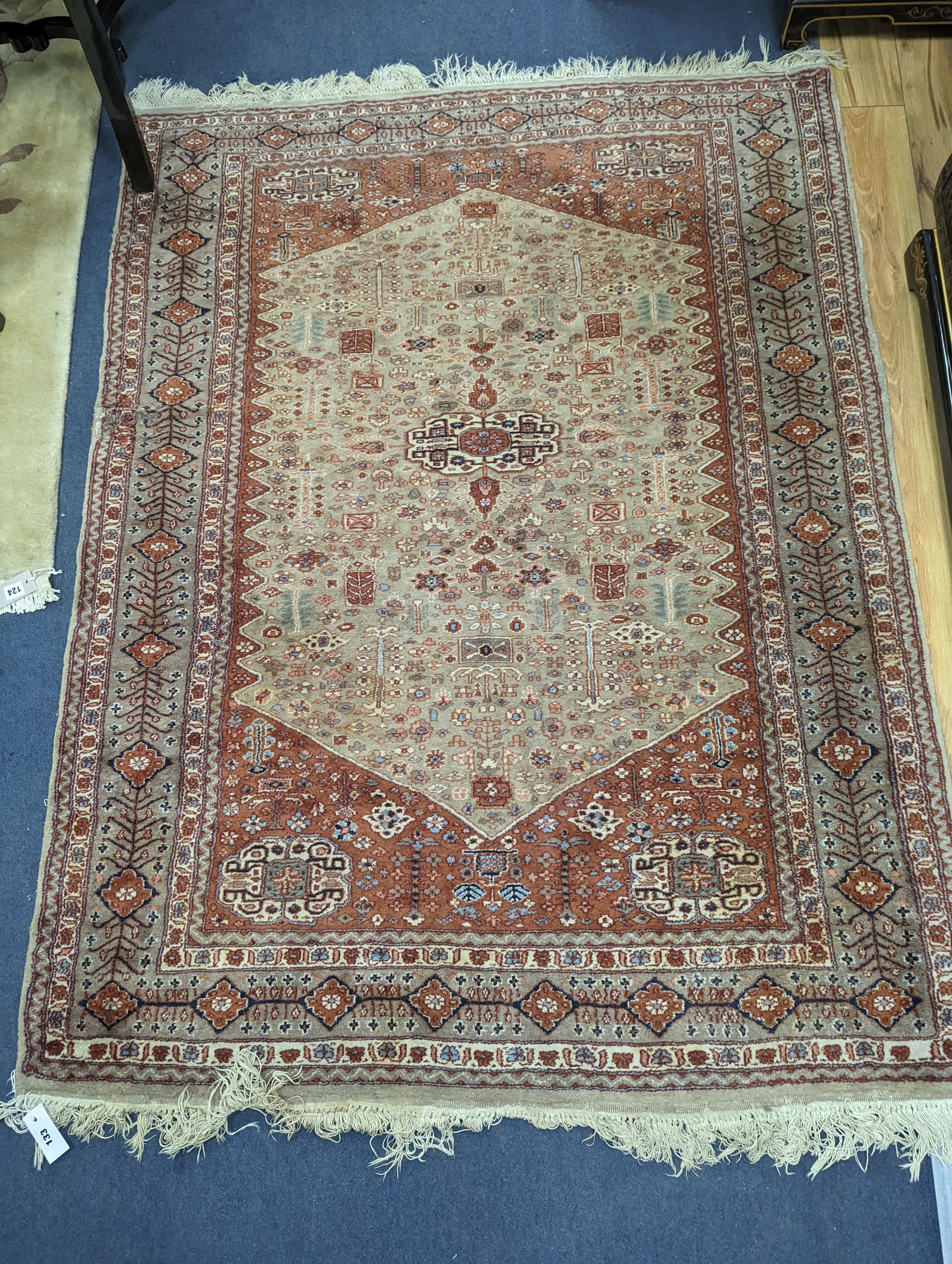 A North West Persian camel ground rug. 170x130cm.